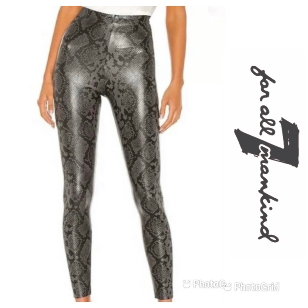 NWT 7 For All Mankind Faux Snakeskin Leggings Sz L $199!